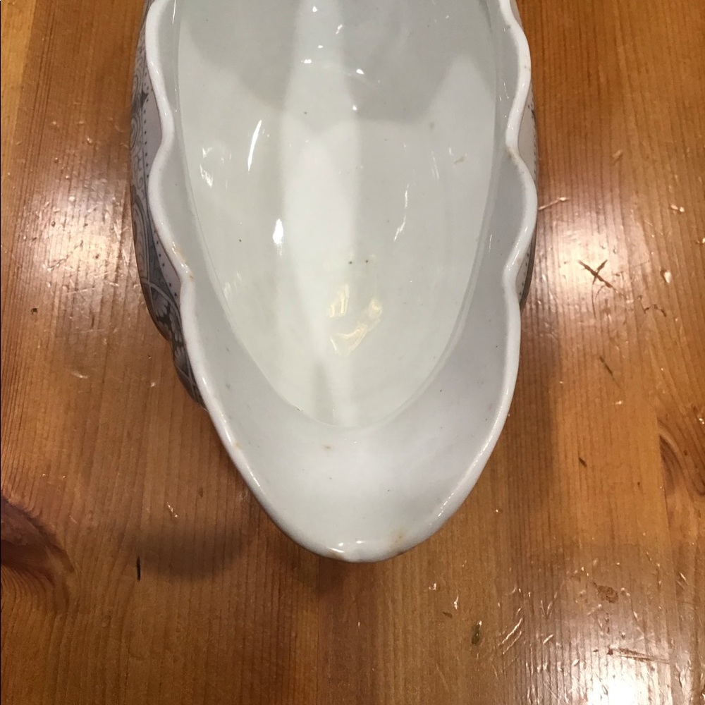 ANTIQUE HENRY ALCOCK ELITE BLUE SEMI PORCELAIN GRAVY BOAT 1800’s - Picture 12 of 12